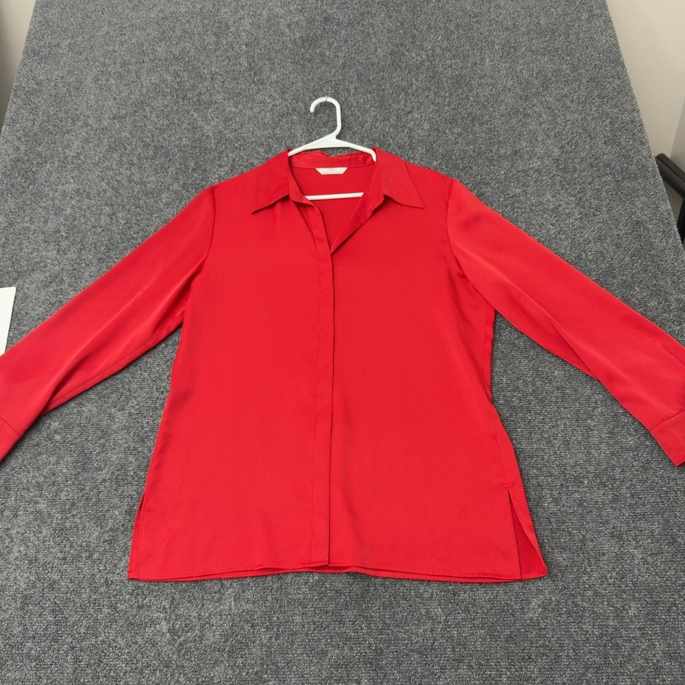 Vintage St Michael Marks & Spencer Blouse Womens 14 Red Polyester Office Classic